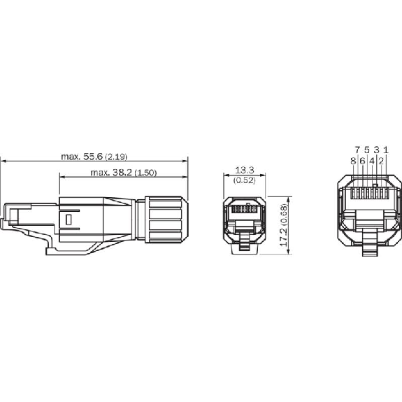 RJ45 Mâle Droit 4p; Bornes IDC 4-8mm², Ø4.5-8mm - STE-0J04-GZ RJ45 Mâle Droit 4p; Bornes IDC 4-8mm², Ø4.5-8mm - STE-0J04-GZ-Lire la description
