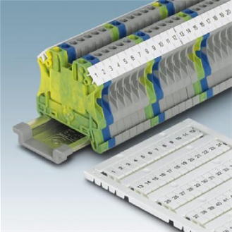 Repères pour blocs de jonction 5,2mm, vierge, 4,6x10,5mm, blanc - UCT-TM 5-Lire la description