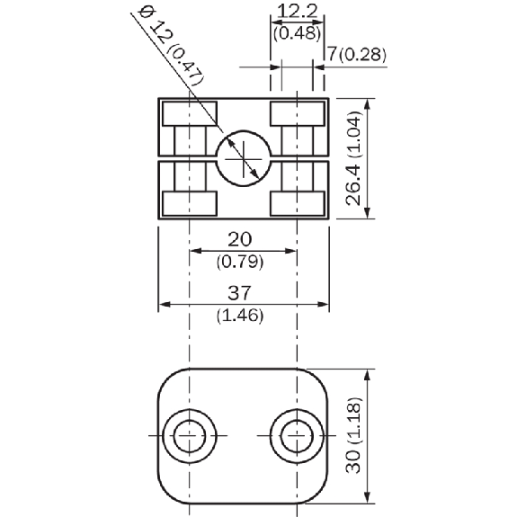 Fixation de tube Ø12mm sur élément divers - BEF-RMC-D12 Fixation de tube Ø12mm sur élément divers - BEF-RMC-D12-Lire la description