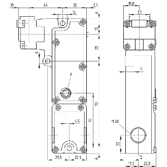 Interverrouillage hors tension 24Vdc 1NF+2NO, 2xM20 - AZM190-02/10RKAE0-G-24VDC-Lire la description