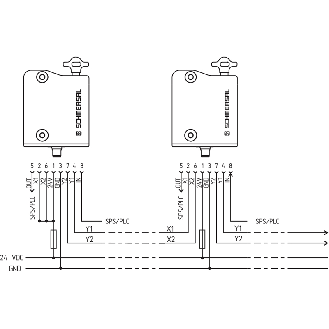 Interverouillage ouverture sous tension RFID, secours, M12 8P - AZM300B-I2-ST-1P2P-T-Lire la description