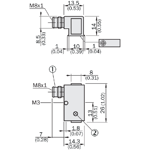 DPM Vérins fente trapeze PNP 3 fils NO/ M8 3P - MZK3-02VPS-AT0-Lire la description