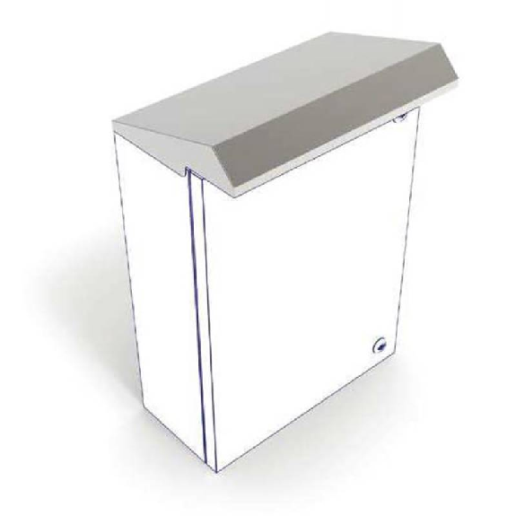 Toit incliné 600 48 350 (LxHxP) inox AISI 304 - TE 6025 Toit incliné 600 48 350 (LxHxP) inox AISI 304 - TE 6025-Lire la description