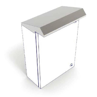 Toit incliné 600 48 350 (LxHxP) inox AISI 304 - TE 6025-Lire la description