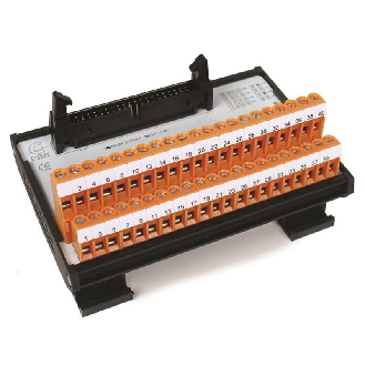 Interface HE10 10 pôles 1A, bornes 2 étages (545x82x65mm) - 21E014001 | EDF10-Lire la description