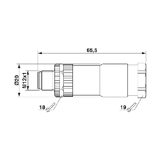 M12A Mâle Droit 5p; Bornes à vis, Ø8-10mm Pg11  - SACC-M12MS-5CON-PG11-M PWR-Lire la description