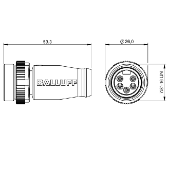 Résistance de terminaison DeviceNet 7/8" Mâle Droit 5 pôles - BCC A315-0000-2A-R04 (BCC0A09)-Lire la description