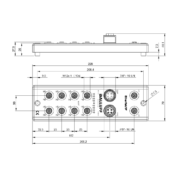 Répartiteur actif Ethernet/IP 16 entrées PNP type 3, 16 sorties PNP - BNI EIP-302-005-E002 Répartiteur actif Ethernet/IP 16 entrées PNP type 3, 16 sorties PNP - BNI EIP-302-005-E002-Lire la description