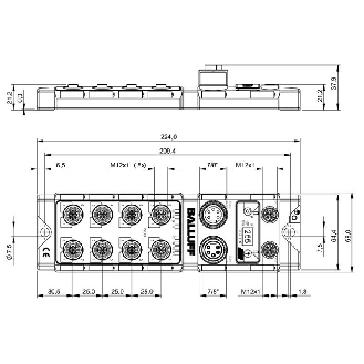 Répartiteur actif, PROFINET I/O, E: 16x PNP, S: 16x PNP max. 2A - BNI PNT-302-105-Z015 (BNI0052)-Lire la description