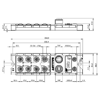Répartiteur actif, PROFINET I/O, E: 16x PNP, S: 16x PNP, 4x IO-Link - BNI PNT-502-105-Z015 (BNI004U)-Lire la description