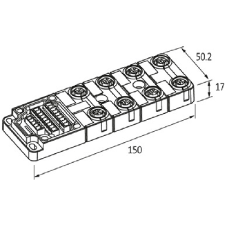 Répartiteur 8xM12, 4p, NPN LED; sans câble préconfectionné - 8000-88401-0000000-Lire la description