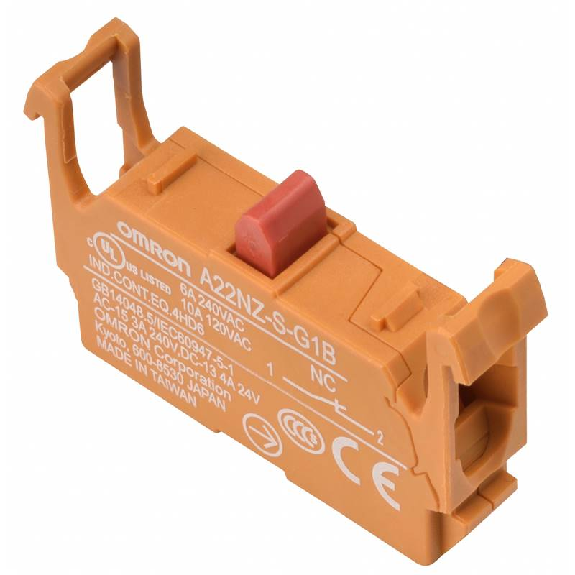 Bloc contact SPST-NF (Orange) - A22NZ-S-G1B-Lire la description