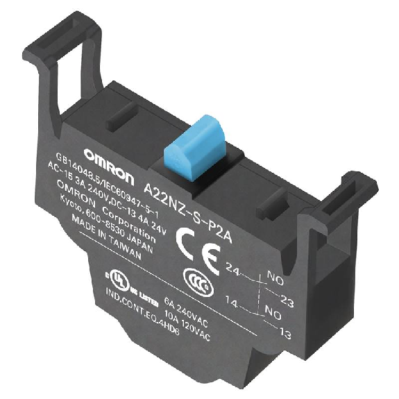 Bloc contact DPST-NO Push-in Plus - A22NZ-S-P2A Bloc contact DPST-NO Push-in Plus - A22NZ-S-P2A-Lire la description