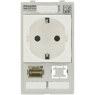 Module simple MSDD 1x Prise Allemagne + 1x RJ45 + 1x découpe - 4000-68000-4500001-Lire la description