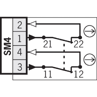 Interrupteur de sécurité, connecteur SM4, montage selon DIN EN 50047 - NP3-638AS-Lire la description