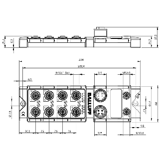 Répartiteur actif, Ethernet/IP, 16E PNP type 3, 16S PNP, 8x IO-Link - BNI EIP-508-005-Z015 (BNI00H2)-Lire la description