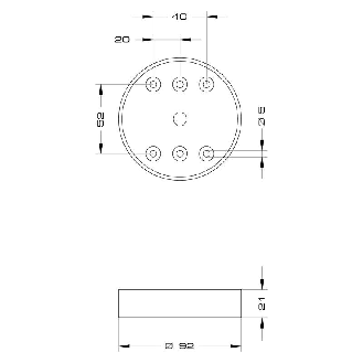 Base basse pour le montage en surface V12/24DAC ROUGE - 90343 | BASE LT SHALLOW V12/24DAC RD-Lire la description