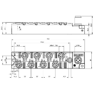 Répartiteur actif, IO-Link, 8E PNP type 3, 8S PNP 300 mA, IP67 - BNI IOL-309-002-Z019 (BNI0093)-Lire la description