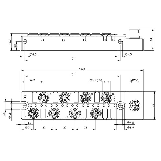 Répartiteur actif, IO-Link, 16 entrées PNP type 2, IP67 - BNI IOL-104-S01-K021 (BNI0022)-Lire la description