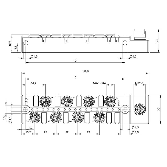 Répartiteur actif, IO-Link, 16 entrées PNP type 2, IP67 - BNI IOL-104-S01-K021 (BNI0022)-Lire la description