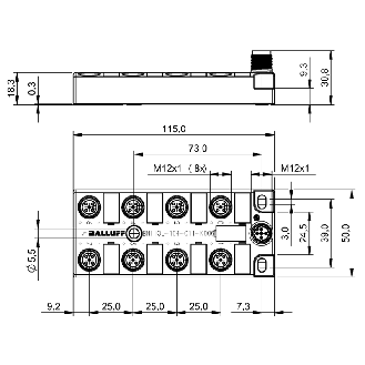 Répartiteur actif, IO-Link, 16 entrées PNP type 3, IP67 - BNI IOL-104-011-K006 (BNI00J0)-Lire la description