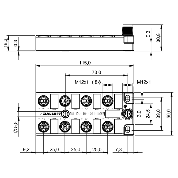 Répartiteur actif, IO-Link, 16 entrées PNP type 3, IP67 - BNI IOL-104-011-K006 (BNI00J0)-Lire la description