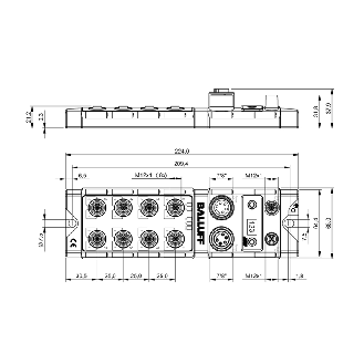 Répartiteur actif, PROFIBUS-DP, E: 16x PNP type 2, S: 16x PNP max. 2A - BNI PBS-302-101-Z001 (BNI0047)-Lire la description