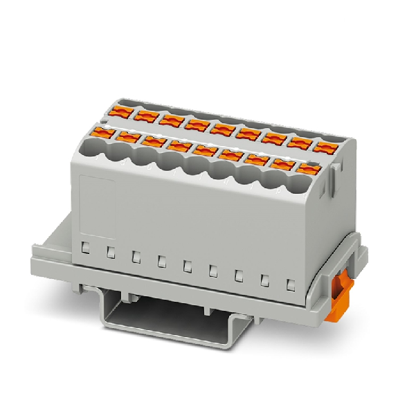 Bloc distributeur, 690V, 24A, Push-in, 18x 0,14-4mm², gris - PTFIX 18X2,5-NS35 GY-Leggi tutto