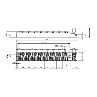 Répartiteur actif, IO-Link, 16 entrées PNP type 3, IP67 - BNI IOL-104-002-Z046 (BNI00AY)-Lire la description