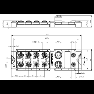 Répartiteur actif, Ethernet/IP, 16E PNP type 3, 16S PNP, 8x IO-Link - BNI EIP-508-005-Z015-013 (BNI00HM)-Lire la description
