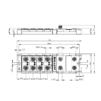 Répartiteur actif, PROFINET I/O, E: 12x PNP, S: 12x PNP, 8x IO-Link - BNI PNT-538-005-Z063 (BNI00FY)-Lire la description