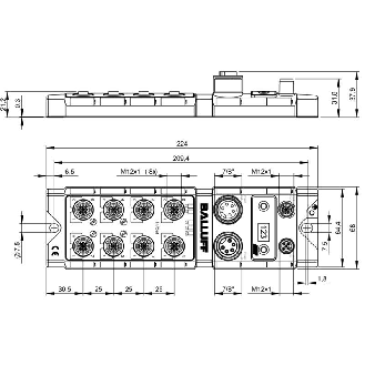 Répartiteur actif, PROFIBUS-DP, E: 16x PNP, S: 16x PNP, 4x IO-Link - BNI PBS-502-101-Z001 (BNI005R)-Lire la description