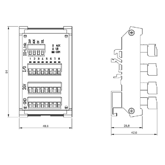 Répartiteur actif, IO-Link, 8E PNP type 2, 8S PNP, IP20 - BNI IOL-309-000-K024 (BNI004K)-Lire la description