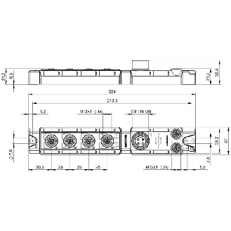 Répartiteur actif, Ethernet/IP, 8E PNP type 3, 8S PNP, 4x IO-Link - BNI EIP-507-005-Z040 (BNI009T)-Lire la description