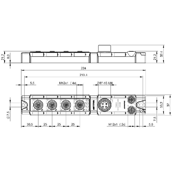 Répartiteur actif, Ethernet/IP, 8E PNP type 3, 8S PNP, 4x IO-Link - BNI EIP-507-005-Z040 (BNI009T)-Lire la description