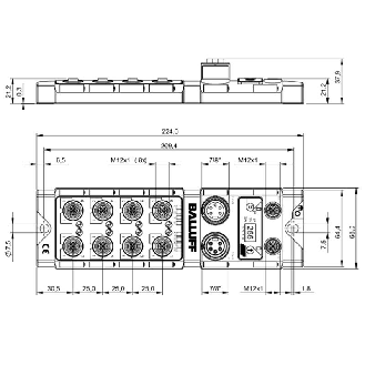 Répartiteur actif, PROFINET I/O E: 16x PNP, S: 16x PNP, 8x IO-Link - BNI PNT-508-105-Z015 (BNI005H)-Lire la description