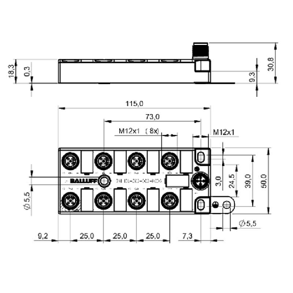 Répartiteur actif, IO-Link, 16E PNP type 3, 16S PNP 350 mA, IP67 - BNI IOL-302-002-K006 (BNI007Z)-Lire la description