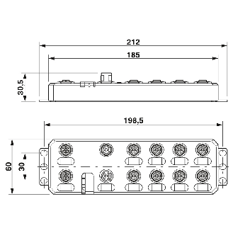 Répartiteur, PROFINET, 8E TOR 24Vdc, 4S TOR 24Vdc - AXL E PN DI8 DO4 2A M12 6P-Lire la description