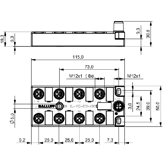 Répartiteur actif, IO-Link, 8 entrées PNP, type 2, IP67 - BNI IOL-102-000-K006 (BNI0005)-Lire la description