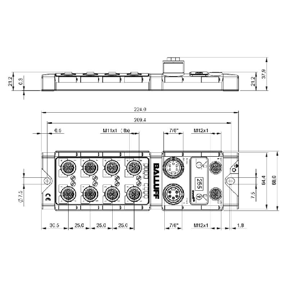 Répartiteur actif, EtherCAT, E/S 16x PNP/16x PNP, 8x IO-Link - BNI ECT-508-105-Z015 (BNI0077) Répartiteur actif, EtherCAT, E/S 16x PNP/16x PNP, 8x IO-Link - BNI ECT-508-105-Z015 (BNI0077)-Lire la description