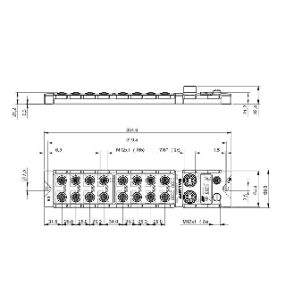 Répartiteur actif, PROFINET I/O, E: 32x PNP, S: 32x PNP, 2x8x IO-Link - BNI PNT-509-105-Z033 (BNI007M)-Lire la description
