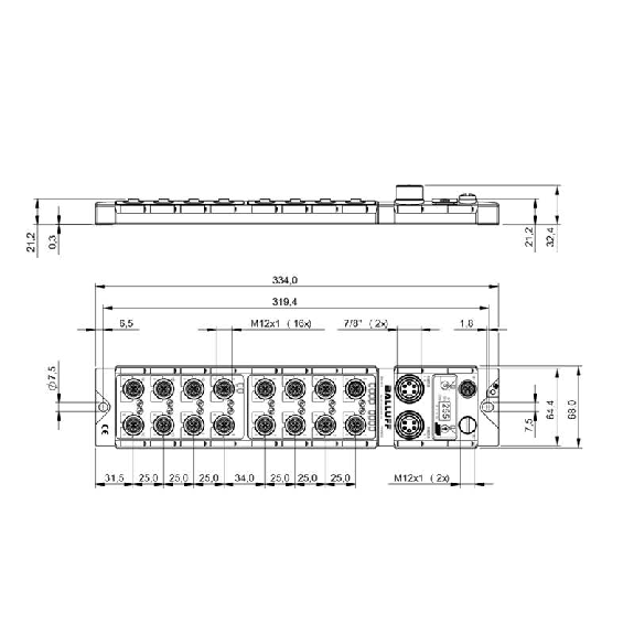 Répartiteur actif PROFINET I/O 32x PNP BNI PNT-509-105-Z033-Lire la description