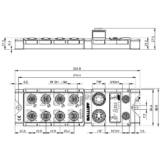 Répartiteur actif, PROFINET I/O, E: 16x PNP S: 16x PNP, 4x IO-Link - BNI PNT-502-102-Z015 (BNI006C)-Lire la description