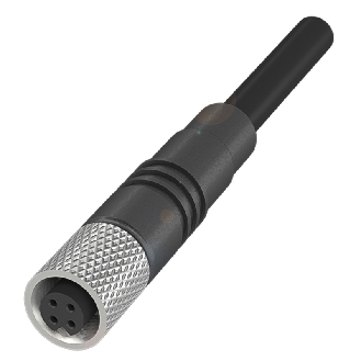 M05 Fem Droit 4p; Câble PUR 4x0.14 Noir Cpc 5m - BCC M214-0000-10-003-PX0414-050 (BCC0FLM)-Lire la description