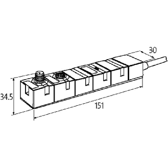 Cube67 Module d'extension DIO16 - 0.5 A (E) 0.5 m ( câble libre) - 56662 | Cube67 DIO16 E Cable 0,5m-Lire la description