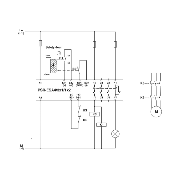 Relais de sécurité 3NO+1 Signalisation, 24Vdc, Push-in - PSR-SPP- 24UC/ESA4/3X1/1X2/B-Lire la description