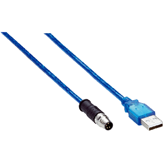 Mâle M08 Droit 4p/Mâle USB-A 4p; Câble Blindé PVC 4 fils 1,5m - SIC6051163-Lire la description
