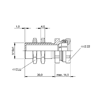 Suppport pour détecteurs M12, Ø22x44.5 mm, PBT - BES 12,0-KH-3L (BAM00E2)-Lire la description