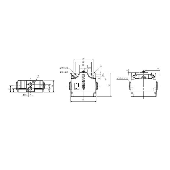 Boîtier multipistes mécanique, sécurité, 2x roulement, 12mm - BNS 813-B02-L12-61-A-22-02 (BNS02FJ)-Lire la description