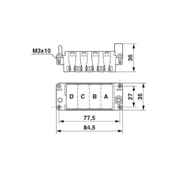 Cadre support de module B16 pour le côté capot (A, B, C, ..) 4-6mm² - HC-M-B16-MFH-H Cadre support de module B16 pour le côté capot (A, B, C, ..) 4-6mm² - HC-M-B16-MFH-H-Lire la description